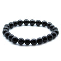 Black Agate Beaded Bracelet — 8mm