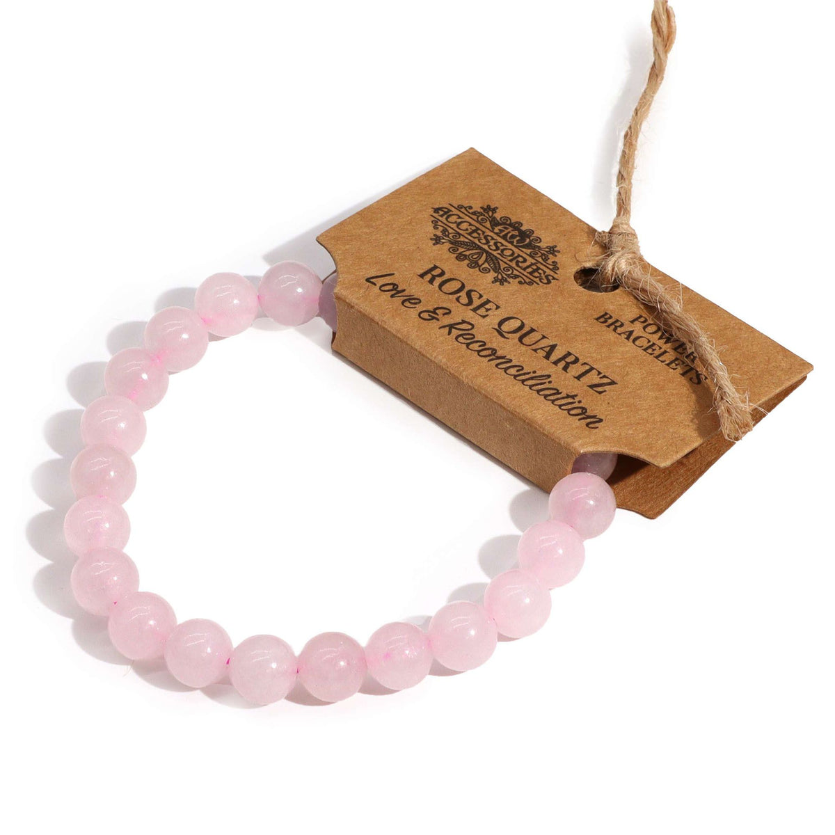 Rose Quartz Beaded Bracelet — 8mm