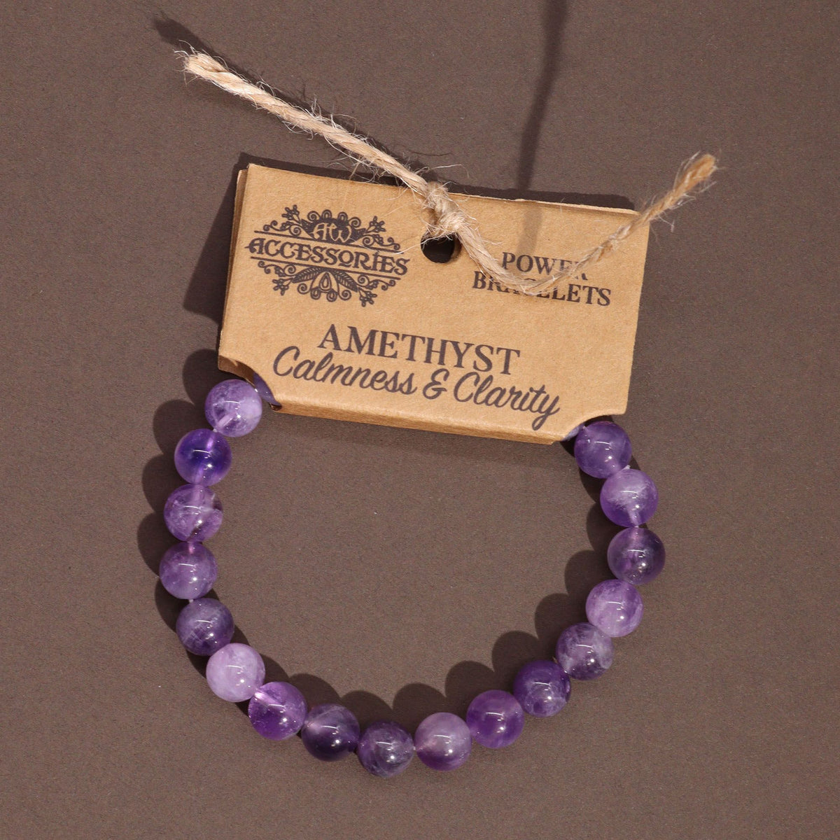 Amethyst Beaded Bracelet — 8mm