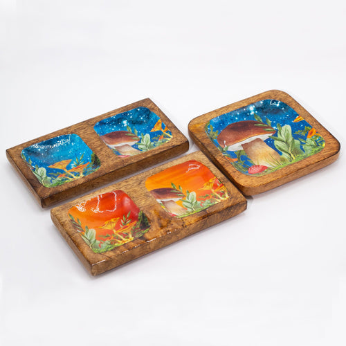 Teal Mushroom Trinket Tray
